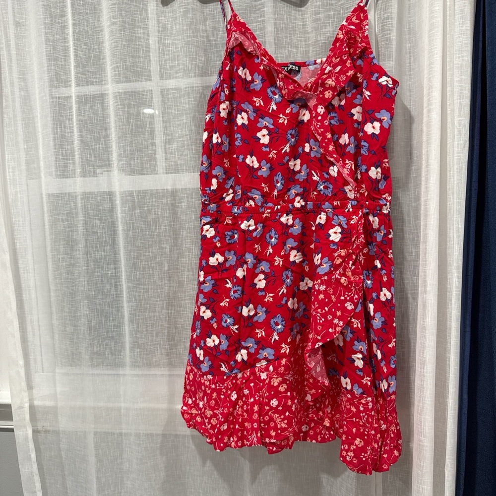 Express Red Floral Dress